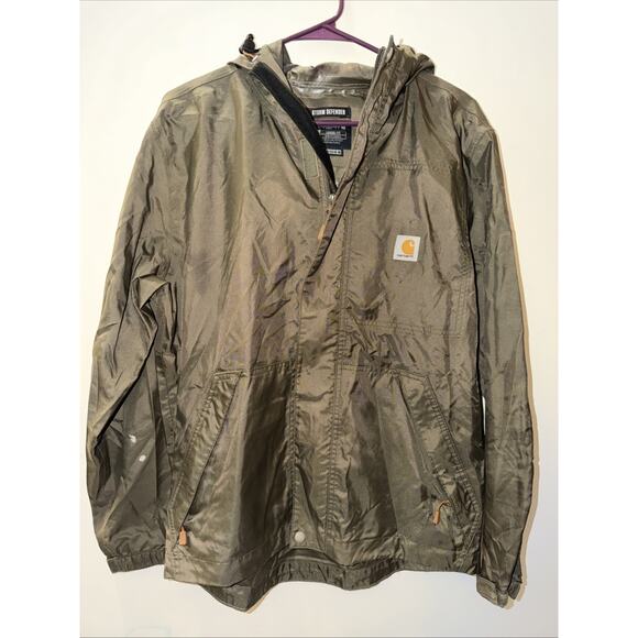 Carhartt Jacket Storm Defender Loose Fit Mens Size Small Hooded Green